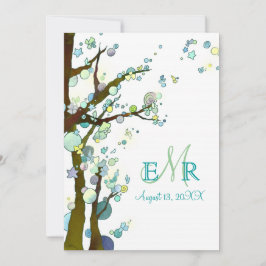 Invitación Árboles de cuento de hadas Boda blanco único