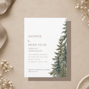 Invitación Árboles de hoja perenne de invierno Mocha Taupe De