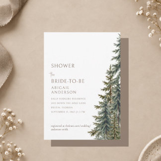 Invitación Árboles de hoja perenne de invierno Mocha Taupe De