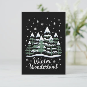 Invitación Árboles de invierno mágico Navidad Familia Tripula