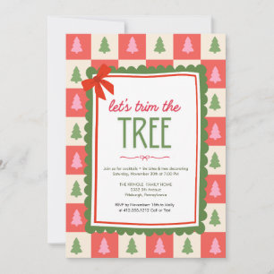 Invitación Árboles de Navidad divertidos y coloridos dibujado