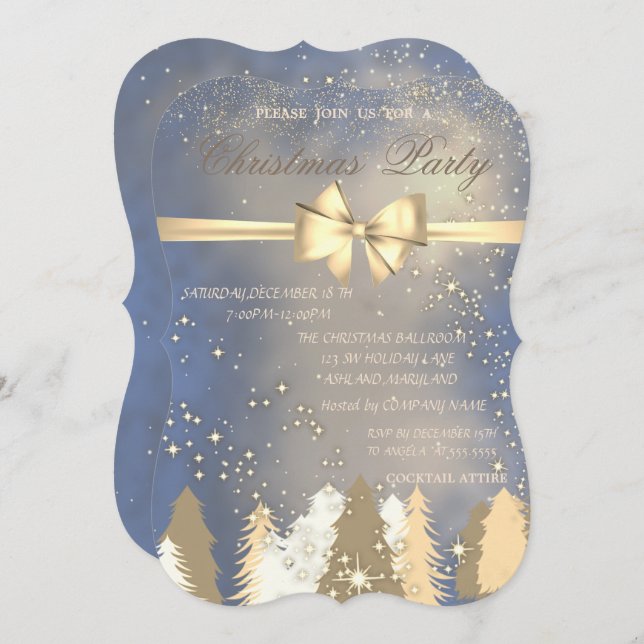 Invitación Árboles de Navidad, Fiesta de Navidades de la comp (Anverso / Reverso)