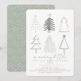 Invitación Árboles de Navidad: Pequeño Baby Shower virtual