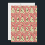 Invitación Árboles de Navidad retro estrella de berry caramel<br><div class="desc">Patrón inmaculado decorado con adorno navideño festivo en un fondo rosa</div>