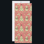 Invitación Árboles de Navidad retro estrella de berry caramel<br><div class="desc">Patrón inmaculado decorado con adorno navideño festivo en un fondo rosa</div>