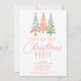 Invitación Árboles de Navidad Rojos Fiesta