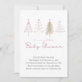 Invitación Árboles de Navidad rosados en invierno Pines Baby 