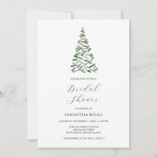 Invitación Árboles de Navidad Rústicos Despedida de Soltera