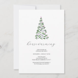 Invitación Árboles de Navidad Rústicos Fiesta de Inauguración