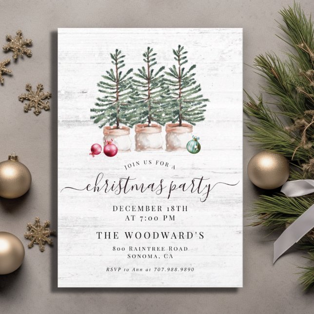 Invitación Árboles de Navidad Rústicos Fiesta Navideña  (Subido por el creador)