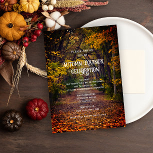 Invitación Árboles de otoño Celebración del Equinoccio de Oto