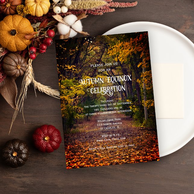 Invitación Árboles de otoño Celebración del Equinoccio de Oto (Subido por el creador)