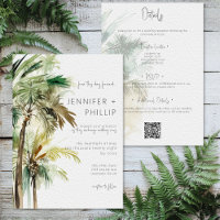 Árboles de Palma Tropicales Boda Moderna Dos Lados
