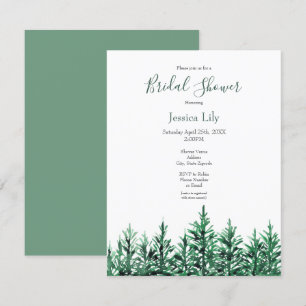 Invitación Árboles de pino acuarela