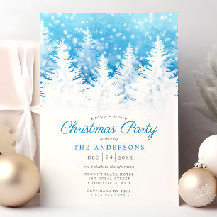 Invitación Árboles de pino elegantes de invierno en la fiesta