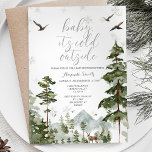 Invitación Árboles de pinos de la selva invernal fríos fuera<br><div class="desc">Árboles de pinos de la selva invernal fríos fuera de Baby Shower</div>