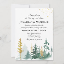 Invitación Árboles de pinos forestales todos en un Boda crist
