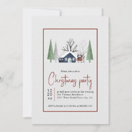 Invitación Árboles de racoon de invierno y fiesta de Navidade