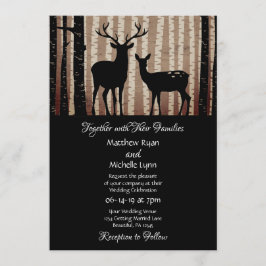 Invitación Árboles de venados y áseos Boda rústico de bosques