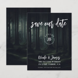Invitación Árboles del bosque oscuro y sombrío al crepúsculo