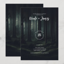 Árboles del bosque oscuro y sombrío en la boda del