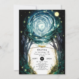 Invitación Árboles del cumpleaños de Magic Woodland