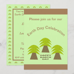 Invitación Árboles del Día de la Tierra Personalizados