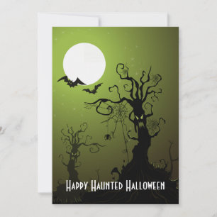 Invitación Árboles espeluznantes Murciélagos Arañas Luna llen