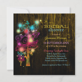 Invitación Árboles espirales Rústico País Ducha de novias