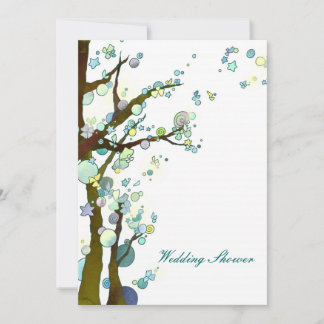 Invitación Árboles forestales Bodas blancos Ducha de parejas