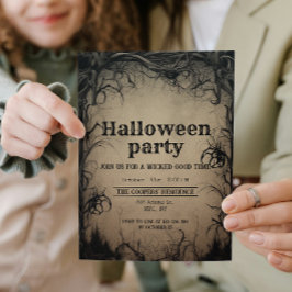 Invitación Árboles góticos oscuros Creepy Fiesta de Halloween