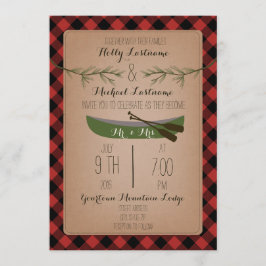 Invitación Árboles imperecederos + Boda de la tela escocesa