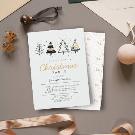 Invitación Árboles modernos de Navidad Fiesta de Navidad Negr