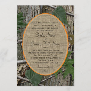 Invitación Árboles naturales y hojas Boda