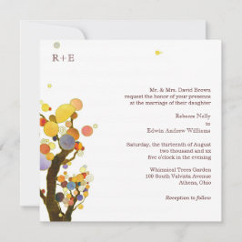 Invitación Árboles rústicos Boda rural moderno