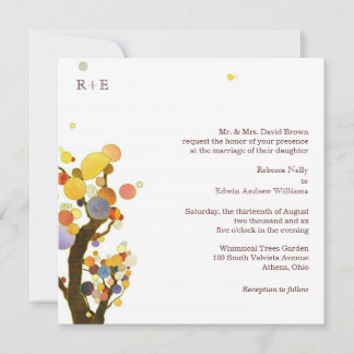 Invitación Árboles rústicos Boda rural moderno