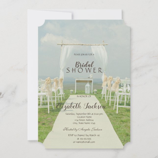 Invitación Arbor Beach Wedding Bridal Shower (Anverso)