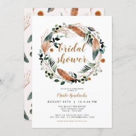 Invitación Arbor - Bohemian Feather Greeneration Wreath Brida