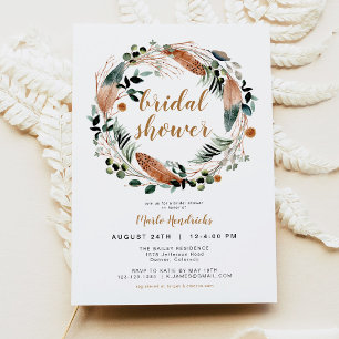 Invitación Arbor - Corona de vegetación con plumas Bohemian N