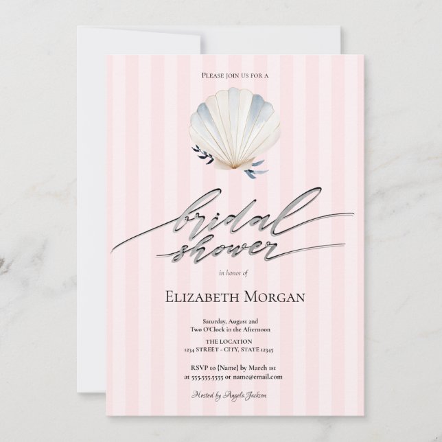 Invitación Arbor Floral de Playa Tropical para Bodas (Anverso)
