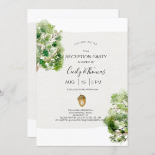 Invitación Arboretum Oak Tree Receptor Rústico Boda