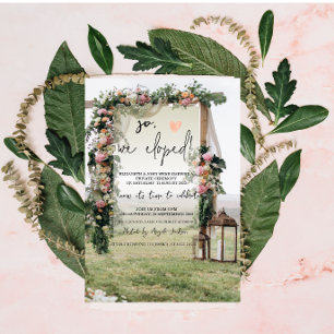 Invitación Arbusto de Bodas Linterna Elopement de Boda  