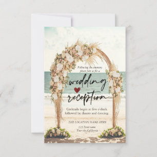Invitación Arbusto de rosas chic para boda en la playa Recepc