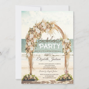 Invitación Arbusto de rosas de vidrio para boda en la playa D