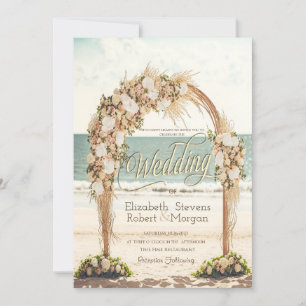 Invitación Arbusto de rosas para boda en la playa