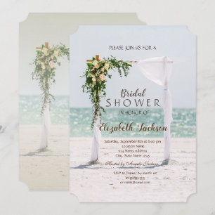 Invitación Arbusto Floral de Boda en la Playa para Despedida 
