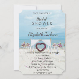 Invitación Arbusto Floral para Boda en la Playa  Despedida de