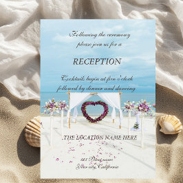 Invitación Arbusto Floral para Boda en la Playa Recepción