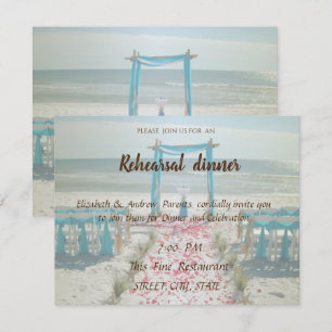 Invitación Arbusto para Boda en la Playa Cena de Ensayo