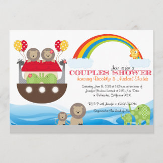 Invitación arca de Noé - Parejas Baby Shower